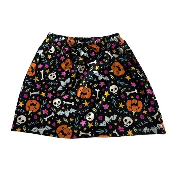 NWT Monday’s Child Girl's Black Halloween Themed Stretch A-Line Skirt Size 12 - Picture 2 of 8